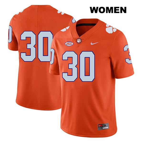 Women's Clemson Tigers #30 Keith Maguire Stitched Orange Legend Authentic Nike No Name NCAA College Football Jersey WXV1846MQ